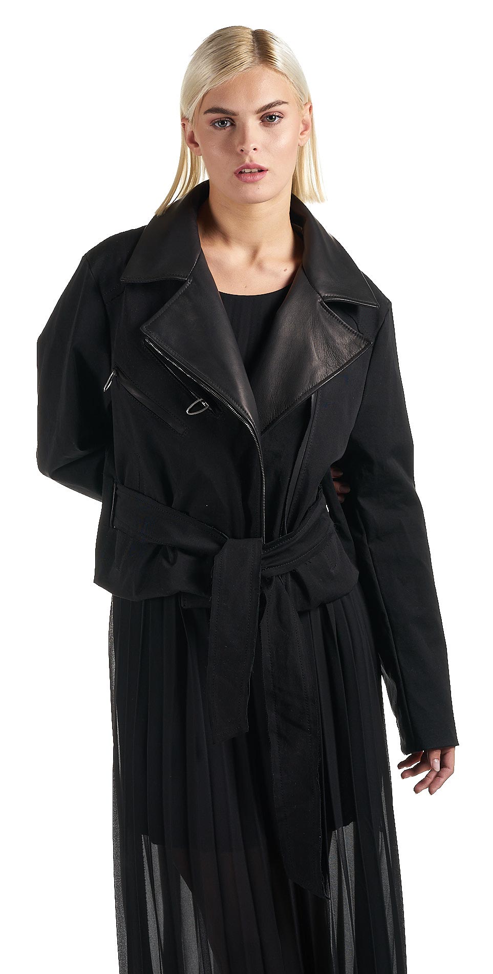 DANIELE BASTA LEATHER AND SILVER JACKET 